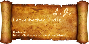 Lackenbacher Judit névjegykártya